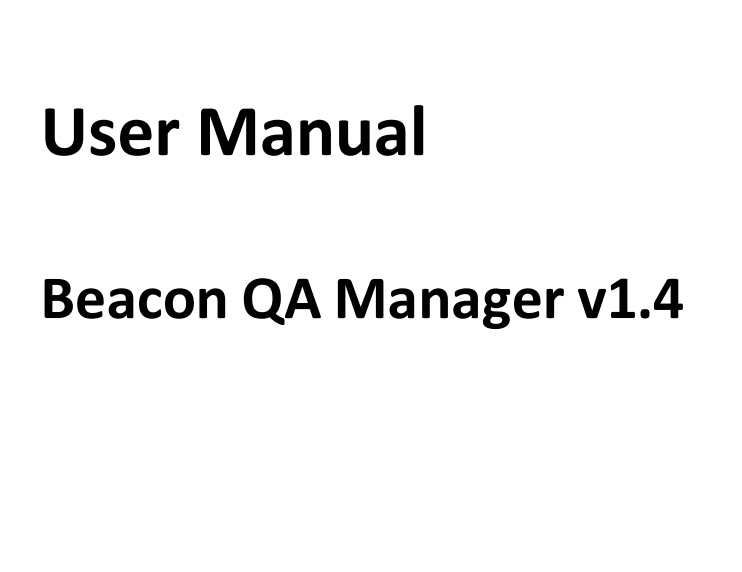 YF. SMS231202 Beacon QA Manager_v1.4_User Manual_A4_2025-01-22